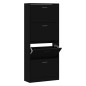 vidaXL Mueble zapatero madera contrachapada negro 63x24x147 cm vidaXL Mueble zapatero madera contrachapada negro 63x24x147 cm