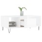 vidaXL Mesa de centro madera contrachapada blanco brillo 90x50x36,5 cm vidaXL Mesa de centro madera contrachapada blanco brillo 90x50x36,5 cm