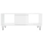 vidaXL Mesa de centro madera contrachapada blanco brillo 90x50x36,5 cm vidaXL Mesa de centro madera contrachapada blanco brillo 90x50x36,5 cm