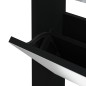 vidaXL Mueble zapatero con espejo 3 niveles negro 63x17x102,5 cm vidaXL Mueble zapatero con espejo 3 niveles negro 63x17x102,5 cm