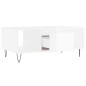 vidaXL Mesa de centro madera contrachapada blanco brillo 90x50x36,5 cm vidaXL Mesa de centro madera contrachapada blanco brillo 90x50x36,5 cm