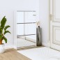 vidaXL Mueble zapatero y espejo 3 niveles blanco brillo 63x17x102,5 cm vidaXL Mueble zapatero y espejo 3 niveles blanco brillo 63x17x102,5 cm