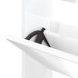 vidaXL Mueble zapatero y espejo 3 niveles blanco brillo 63x17x102,5 cm vidaXL Mueble zapatero y espejo 3 niveles blanco brillo 63x17x102,5 cm