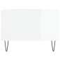vidaXL Mesa de centro madera contrachapada blanco brillo 90x50x36,5 cm vidaXL Mesa de centro madera contrachapada blanco brillo 90x50x36,5 cm