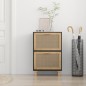 vidaXL Zapatero madera contrachapada negro ratán natural 52x25x80 cm vidaXL Zapatero madera contrachapada negro ratán natural 52x25x80 cm