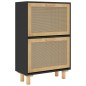 vidaXL Zapatero madera contrachapada negro ratán natural 52x25x80 cm vidaXL Zapatero madera contrachapada negro ratán natural 52x25x80 cm