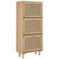 vidaXL Zapatero madera contrachapada marrón ratán natural 52x25x115 cm vidaXL Zapatero madera contrachapada marrón ratán natural 52x25x115 cm