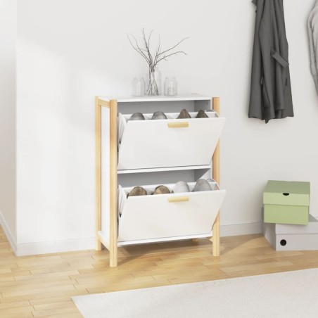 vidaXL Mueble zapatero madera contrachapada blanco 57,5x33x80 cm