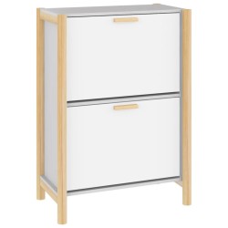 vidaXL Mueble zapatero madera contrachapada blanco 57,5x33x80 cm