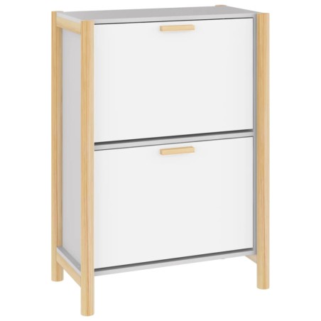 vidaXL Mueble zapatero madera contrachapada blanco 57,5x33x80 cm