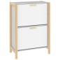 vidaXL Mueble zapatero madera contrachapada blanco 57,5x33x80 cm
