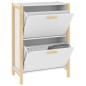 vidaXL Mueble zapatero madera contrachapada blanco 57,5x33x80 cm