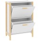 vidaXL Mueble zapatero madera contrachapada blanco 57,5x33x80 cm