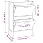 vidaXL Mueble zapatero madera contrachapada blanco 57,5x33x80 cm