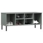 vidaXL Zapatero con patas metal OSLO madera maciza gris 106x35x45 cm vidaXL Zapatero con patas metal OSLO madera maciza gris 106x35x45 cm