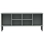 vidaXL Zapatero con patas metal OSLO madera maciza gris 106x35x45 cm vidaXL Zapatero con patas metal OSLO madera maciza gris 106x35x45 cm