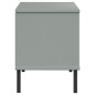 vidaXL Zapatero con patas metal OSLO madera maciza gris 106x35x45 cm vidaXL Zapatero con patas metal OSLO madera maciza gris 106x35x45 cm