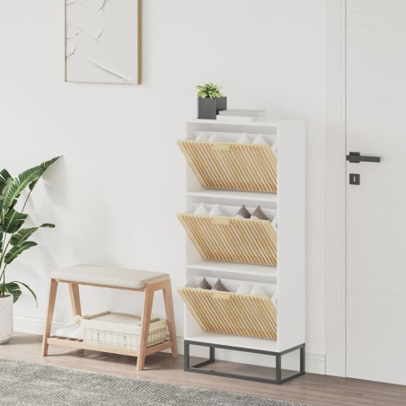 vidaXL Mueble zapatero madera contrachapada blanco 52x25x120 cm