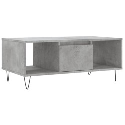 vidaXL Mesa de centro madera contrachapada gris hormigón 90x50x36,5 cm