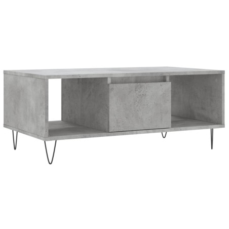 vidaXL Mesa de centro madera contrachapada gris hormigón 90x50x36,5 cm