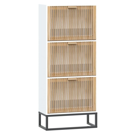vidaXL Mueble zapatero madera contrachapada blanco 52x25x120 cm