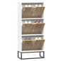 vidaXL Mueble zapatero madera contrachapada blanco 52x25x120 cm vidaXL Mueble zapatero madera contrachapada blanco 52x25x120 cm