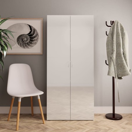 vidaXL Mueble zapatero contrachapada blanco brillo 80x35,5x180 cm