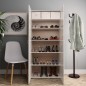 vidaXL Mueble zapatero contrachapada blanco brillo 80x35,5x180 cm vidaXL Mueble zapatero contrachapada blanco brillo 80x35,5x180 cm