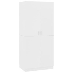 vidaXL Armario de madera contrachapada blanco 80x52x180 cm