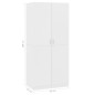 vidaXL Armario de madera contrachapada blanco 80x52x180 cm