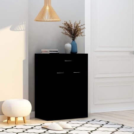 vidaXL Mueble zapatero de madera contrachapada negro 60x35x84 cm