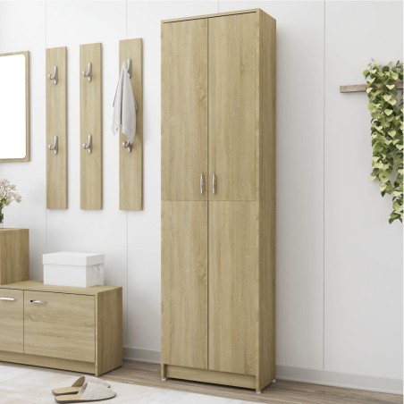 vidaXL Armario pasillo contrachapada color roble 55x25x189 cm