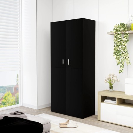 vidaXL Mueble zapatero de madera contrachapada negro 80x39x178 cm