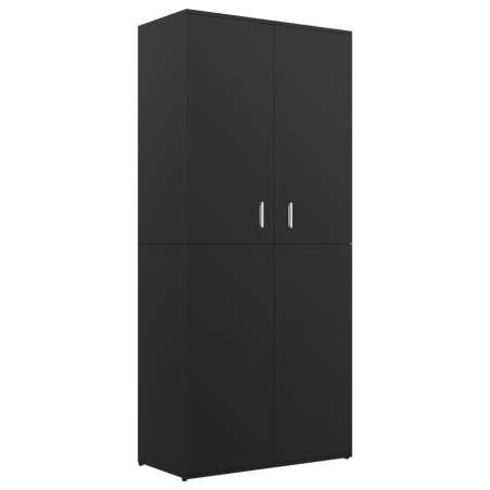 vidaXL Mueble zapatero de madera contrachapada negro 80x39x178 cm