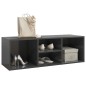 vidaXL Banco zapatero de madera contrachapada gris brillo 105x35x35 cm vidaXL Banco zapatero de madera contrachapada gris brillo 105x35x35 cm