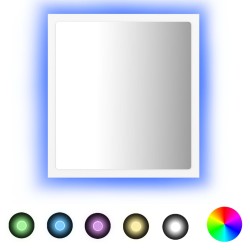 vidaXL Espejo de baño LED acrílico blanco 40x8,5x37 cm