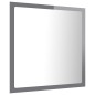 vidaXL Espejo de baño madera contrachapada gris brillo 40x8,5x37 cm vidaXL Espejo de baño madera contrachapada gris brillo 40x8,5x37 cm
