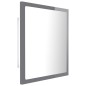 vidaXL Espejo de baño madera contrachapada gris brillo 40x8,5x37 cm vidaXL Espejo de baño madera contrachapada gris brillo 40x8,5x37 cm