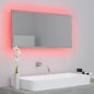 vidaXL Espejo de baño LED acrílico gris hormigón 90x8,5x37 cm vidaXL Espejo de baño LED acrílico gris hormigón 90x8,5x37 cm