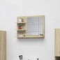vidaXL Espejo de baño madera contrachapada roble Sonoma 60x10,5x45 cm vidaXL Espejo de baño madera contrachapada roble Sonoma 60x10,5x45 cm