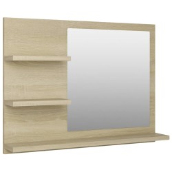vidaXL Espejo de baño madera contrachapada roble Sonoma 60x10,5x45 cm