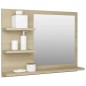 vidaXL Espejo de baño madera contrachapada roble Sonoma 60x10,5x45 cm vidaXL Espejo de baño madera contrachapada roble Sonoma 60x10,5x45 cm