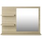 vidaXL Espejo de baño madera contrachapada roble Sonoma 60x10,5x45 cm vidaXL Espejo de baño madera contrachapada roble Sonoma 60x10,5x45 cm