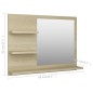 vidaXL Espejo de baño madera contrachapada roble Sonoma 60x10,5x45 cm vidaXL Espejo de baño madera contrachapada roble Sonoma 60x10,5x45 cm