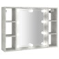 vidaXL Mueble con espejo y LED color gris hormigón 76x15x55 cm vidaXL Mueble con espejo y LED color gris hormigón 76x15x55 cm