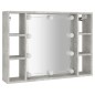 vidaXL Mueble con espejo y LED color gris hormigón 76x15x55 cm vidaXL Mueble con espejo y LED color gris hormigón 76x15x55 cm