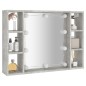 vidaXL Mueble con espejo y LED color gris hormigón 76x15x55 cm vidaXL Mueble con espejo y LED color gris hormigón 76x15x55 cm