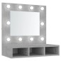 vidaXL Mueble con espejo y LED color gris hormigón 60x31,5x62 cm vidaXL Mueble con espejo y LED color gris hormigón 60x31,5x62 cm