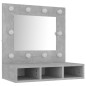vidaXL Mueble con espejo y LED color gris hormigón 60x31,5x62 cm vidaXL Mueble con espejo y LED color gris hormigón 60x31,5x62 cm