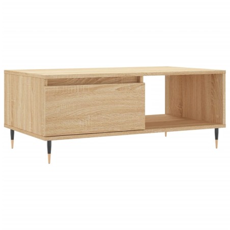 vidaXL Mesa de centro madera contrachapada roble Sonoma 90x50x36,5 cm